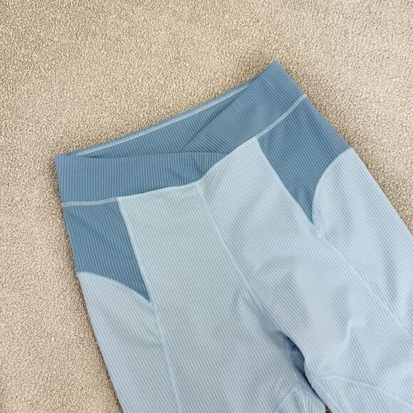 For Love & Lemons Ella Ribbed Crop Leggings Blue Medium - Picture 4 of 13